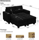 Velvet Modular Sectional Sofa Storage And Reversible Chaise