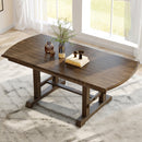6-Piece Dining Table Set, 60inch to 78inch Extendable Wood Dining Table with Removable Leaf, Kitchen Table Set with 4 Upholstered Side Chair and Bench, Dining Table Set for 6 (Brown)