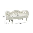 Adara - Bench - Pearl White Synthetic Leather & Antique White