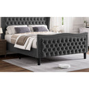 LIFT UP VELVET GRAY  FULL SIZE BED