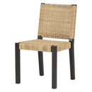 Farmhouse Modern Dining Chairs Set of 2-Solid Wood Rattan Backrest Walnut  Finish Indoor/Outdoor Versatility