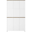 Farmhouse Bar Cabinet with Sliding Barn Door, Large Kitchen BuffetRustic Coffee Bar Sideboard Table,White