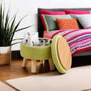 Storage Ottoman Round Footstool Velvet Modern Utility
