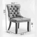 Black Velvet Tufted Dining Chairs With Nailhead Trim
