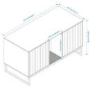 Modern Wooden Cat House with Scratching Mat - 47.64' x 21.46' x 25.98', 76.4 lbs