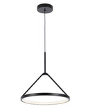 Alsy Cambridge 18"W LED Ring Satin Black Modern Pendant