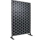 Outdoor & Indoor Freestanding Decorative Privacy Screen, Metal Privacy Fence Panels, Black, 76' H x 48' W