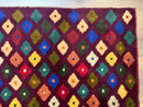Balouch Rug 3x5, Afghan Rug, Purple-Maroon, Multicolor, Tribal Rug