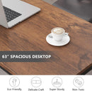 63 Inch Rustic Brown Computer Desk For Home Office