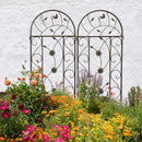 4 Pack Metal Garden Trellis 86.7' x 19.7' Rustproof Trellis for Climbing Plants Outdoor Flower Support Brown