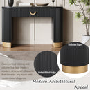 Mirod Modern Console Table with Vertical Ribbed Design, Compact Storage with Functional Drawer