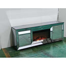 W 57" X D 13.8 " X H 19.7" Flash silver combination TV fireplace cabinet