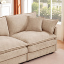 Modular L-Shaped Sectional Sofa Set with Movable Ottoman, Chenille, Coffee, 105 Inches