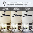 52 Inch Wood Ceiling Fan With Remote And Light Kit Black