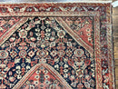 Antique Persian Mahal Rug 4x7, Wool Hand Knotted Tribal Geometric Carpet