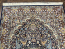 Pak Persian Rug 5x7, Navy Blue Hand Knotted Wool Oriental Carpet 5 x 7 ft, Floral Medallion, Traditional Vintage Pakistani Rug, 225 KPSI