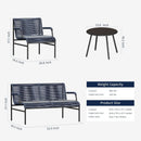 Modern Four Piece Patio Furniture Set with Comfortable Cushions