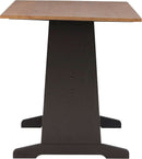 Black Pecan Five Seat Dining Set With Storage Benches