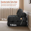 Dark Gray Folding Sofa Bed With Ergonomic Back Support