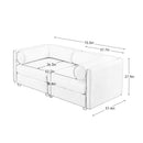 Modern Chenille Blue 2-Seater Sofa with Hidden Storage and Cylindrical Support