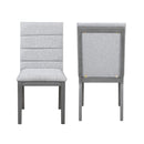 Oak Gray Finish & Tufted Upholstery Modern Dining Chairs Set of 2 – Sleek Comfort with Rubber Wood Frame