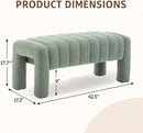 42.5 Inches Upholstered Ottoman Bench Boucle Fabric