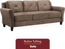 Harrington Microfiber Brown Three Seat Sofa Living Room
