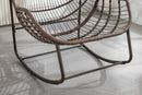 Outdoor Rattan Rocking Chair,Padded Cushion Rocker Recliner Chair Outdoor for Front Porch, Living Room, Patio, Garden, 
Pink