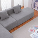 Modern L shape boucle Sofa with curved seat (facing left)