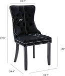 Velvet Dining Chairs Black Tufted Upholstered Set 4