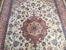 4x6 Handmade Top Quality Pakistani Floral Wool Rug Veg Dyes Carpet Beige Salmon