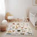 Basketball Court Playroom Rug / World map Area Rug