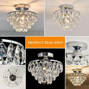 Crystal Chandelier Ceiling Light E26 Chrome Fixture