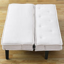 Versatile Corduroy Sofa Bed with Solid Wood Frame in Black, Beige, Pink - 66-inch