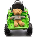 Ride on Tractor with Trailer,24V Battery Powered Electric Tractor Toy, 200wx2motor 1.86-4.97MPH/Remote Control,electric car for kids,Three speed adjustable,USB,MP3, Bluetooth,LED light, safety belt.