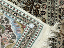 Indian Kashmiri Silk Rug 4x7, Tree of Life Design, Very Fine 380 KPSI, Birds