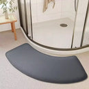 Plush dark gray velvet floor mat non slip bathroom rug