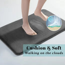 Plush dark gray velvet floor mat non slip bathroom rug
