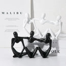 Abstract beige textured friendship figurine living room decor