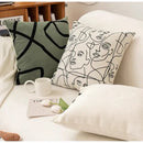 Abstract beige textured pillow cover living room leather accents