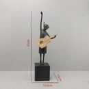 Abstract black and gold guitarist resin sculpture living room decor