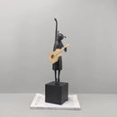 Abstract black and gold guitarist resin sculpture living room decor