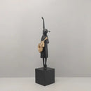 Abstract black and gold guitarist resin sculpture living room decor