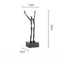 Abstract black and silver human figure sculpture living room decor