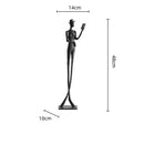 Abstract black and silver human figure sculpture living room decor