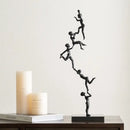 Abstract black and silver human figure sculpture living room decor