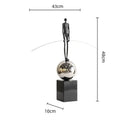 Abstract black and silver human figure sculpture living room decor