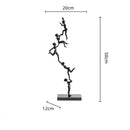 Abstract black and silver human figure sculpture living room decor