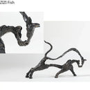Abstract black cast iron bull statue living room metal decor