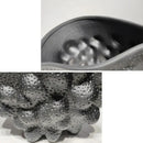 Abstract black ceramic pleated vase living room textured sculpture